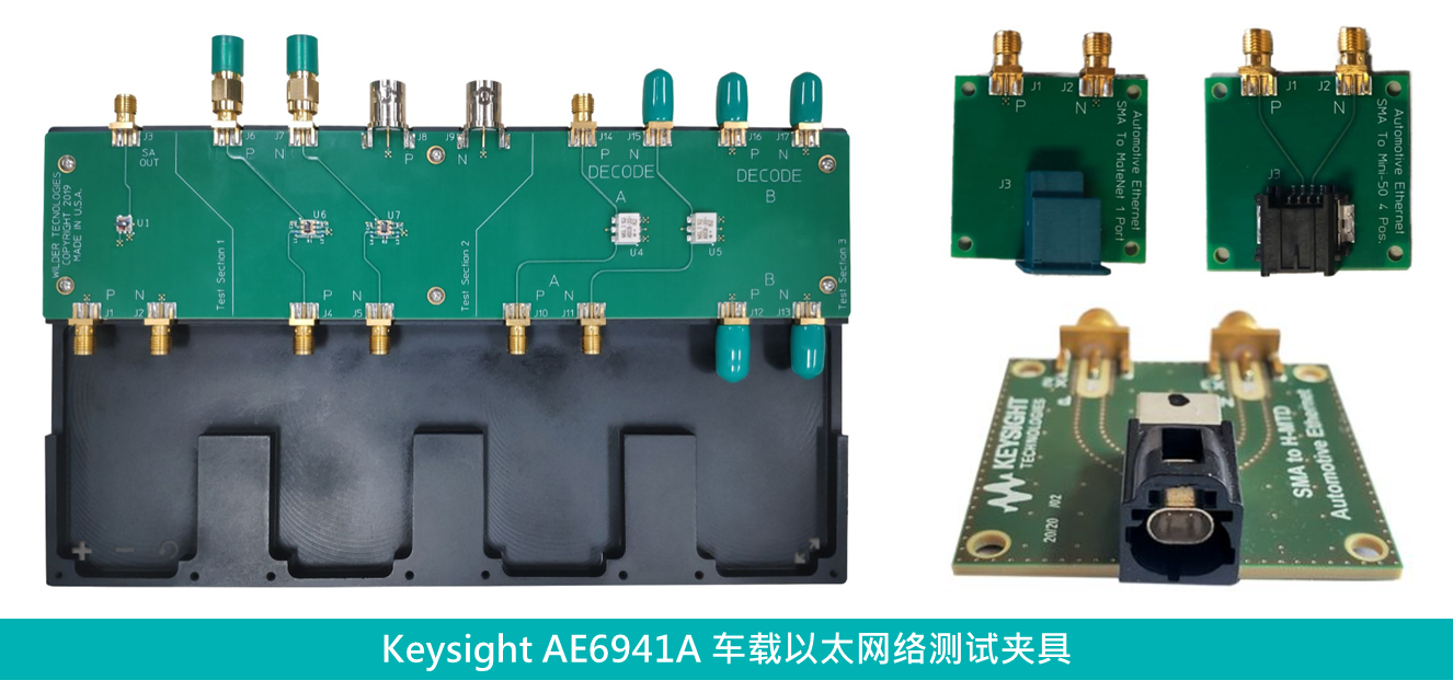 Keysight AE6941A车载以太网络测试夹具(包含MateNet, Mini-50 & H-HTD三种connectors的adapter)